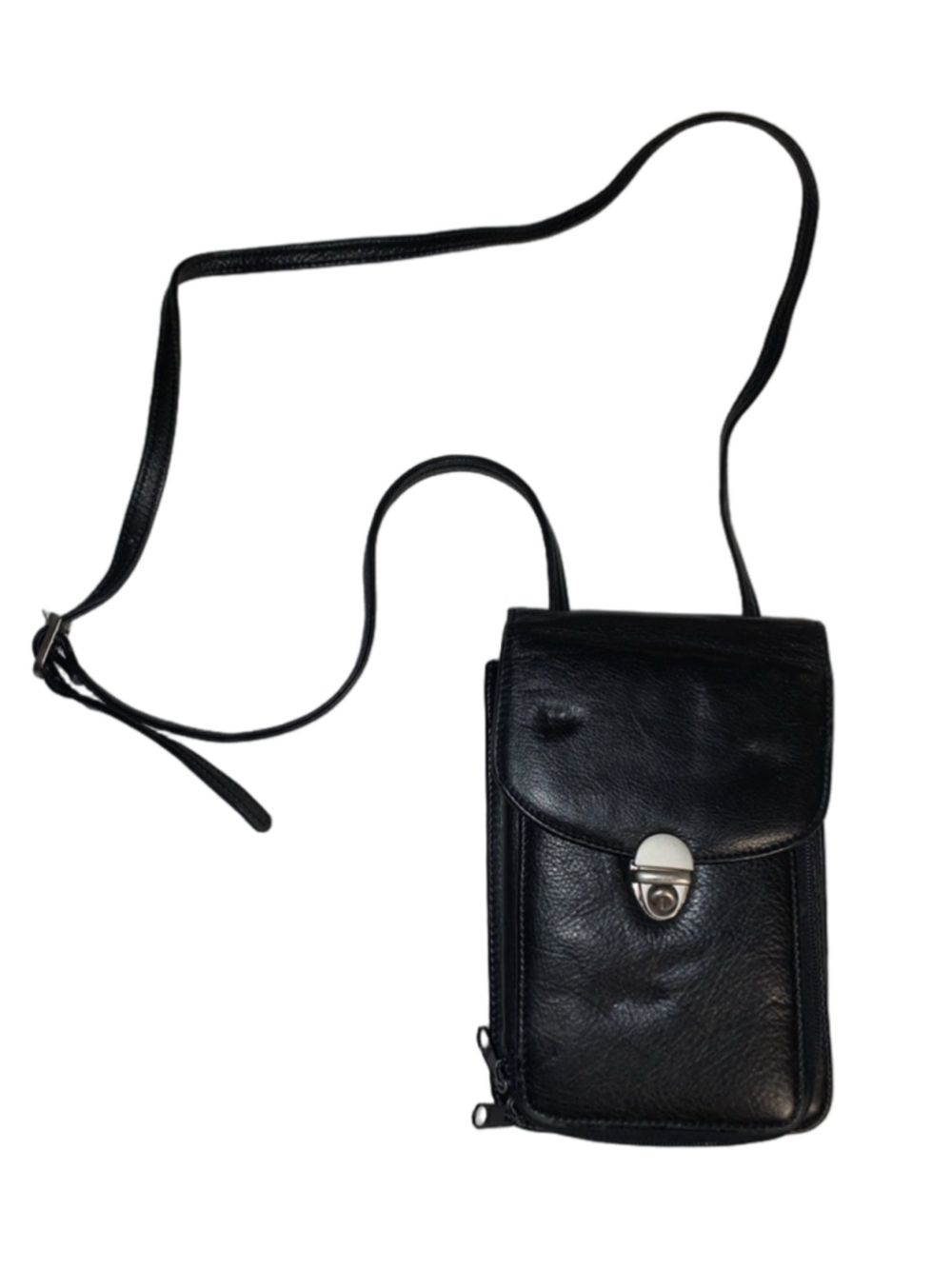 Women's Unbranded Black faux Leather Crossbody Bag One Size